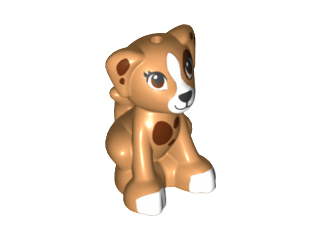 Dog, Friends Style, Labrador / Labradoodle, Sitting with Black Nose and Mouth, Reddish Brown Eyes and Spots and White Blaze, Muzzle and Paws Pattern (Puppy Lara)