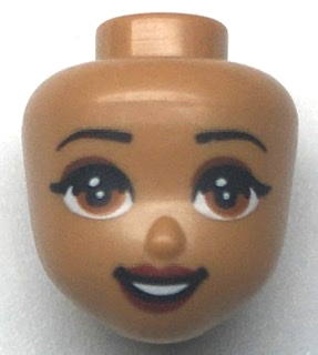 Mini Doll, Head Friends with Reddish Brown Eyes, Dark Red Lips and Open Mouth Pattern