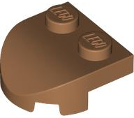 Brick, Round 2 x 2 x 2/3 Half Circle Extended with 2 Studs and Curved Top