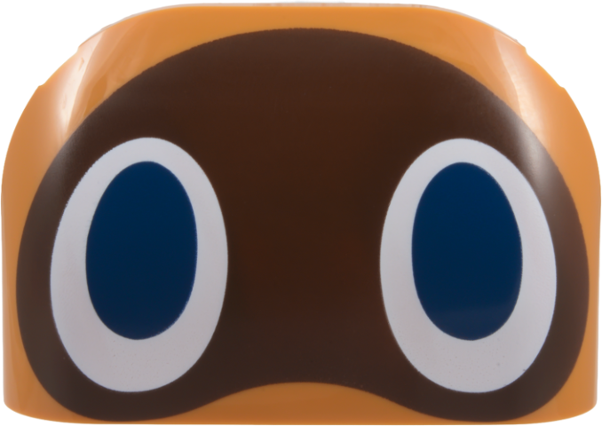 Brick, Round Corner 4 x 6 Double without Studs with Dark Blue and White Eyes on Dark Brown Background Pattern