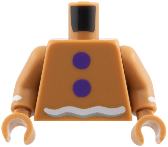 Medium nougat torso with white icing belt and cuffs