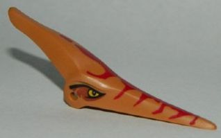 Dinosaur Head Pteranodon with Eyes and Dark Red Stripes Pattern