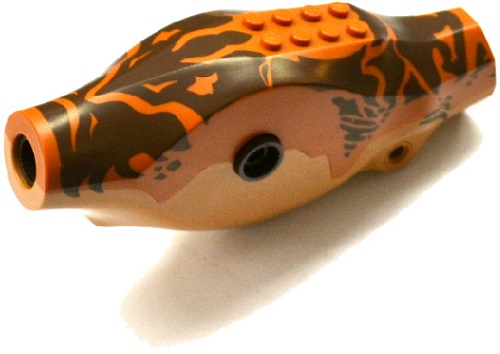 Dinosaur Body Tyrannosaurus rex with Dark Orange Top with Dark Brown Stripes Pattern