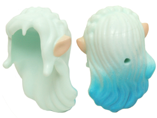 Mini Doll, Hair Long Wavy with Dark Azure Tips, Braid, Bangs and Light Nougat Elves Ears Pattern