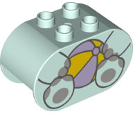 Duplo, Brick 2 x 4 x 2 Rounded Ends with Arms Holding Beach Ball and Light Bluish Gray Hooves, Hippo Body Pattern