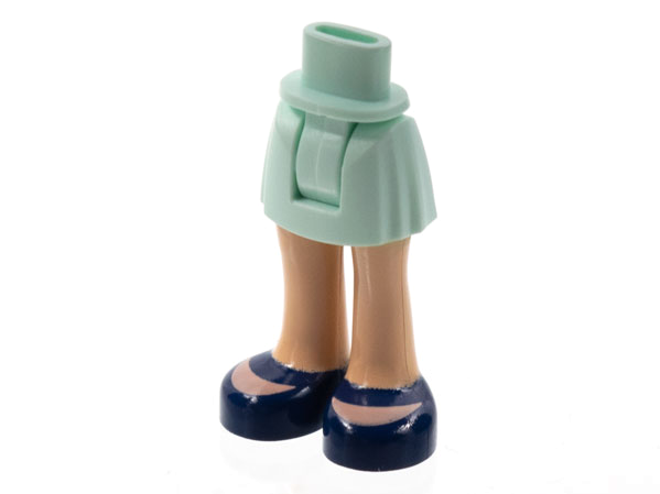 Mini Doll Hips and Skirt, Light Nougat Legs and Dark Blue Shoes Pattern - Thick Hinge