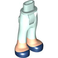 Mini Doll Hips and Trousers with Back Pockets with Light Nougat Feet and Dark Blue Shoes Pattern - Thick Hinge