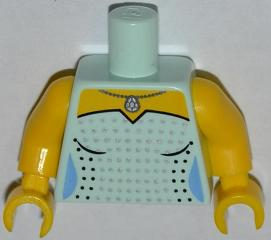 Torso Female Dress with Black and Silver Spots and Necklace Pattern / Yellow Arms / Yellow Hands