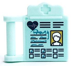 LEGO Medical Clipboard with Blue Traces Sticker (98393)