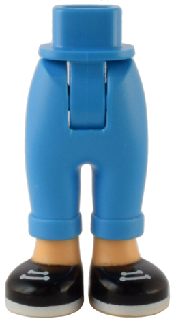 Mini Doll Hips and Trousers with Back Pockets and Cuffs with Molded Medium Tan Ankles and Feet and Printed Black Shoes with White Laces and Soles Pattern - Thick Hinge