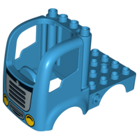 Duplo Car Body Truck 4 x 4 Flatbed with 4 Top Studs with Grille and Headlights Pattern