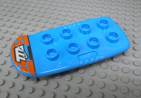 Duplo Utensil Blastboard / Hoverboard with White 'TTA' and Orange Rectangles Pattern