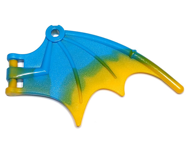 Dragon Wing 8 1/4 x 5 with Marbled Bright Light Orange Trailing Edge Pattern