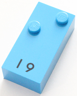 Brick, Braille 2 x 4 with 2 Studs with Black Capital Letter I / Number 9 Pattern (dots-24 ⠊)