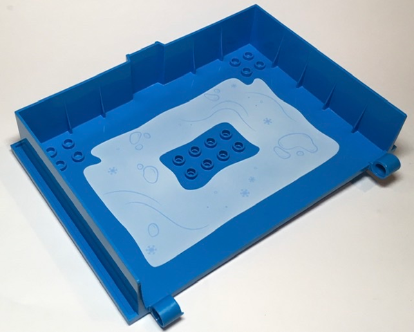 Container, Book Cover Half, 16 x 12 x 2 2/3 (Storybook Adventures) with White Background with Snowflakes and Rocks Pattern