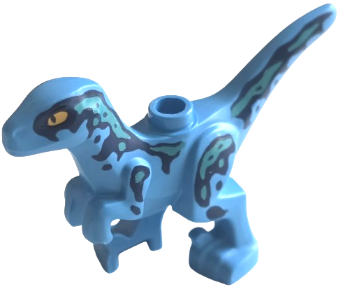 Dinosaur Raptor / Velociraptor Baby with Dark Blue and Dark Turquoise Markings Pattern
