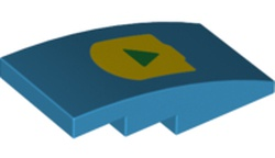 Slope, Curved 4 x 2 with Triangle on Yellow Background Pattern (BOOST Play Button)