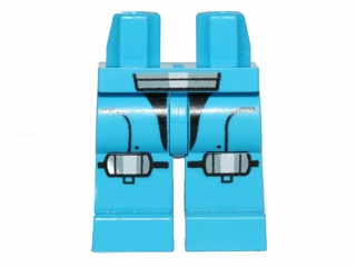 Hips and Legs with Galaxy Squad Armor with Small Light Bluish Gray and White Knee Pads and Short Belt Pattern