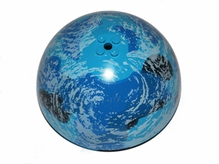 Cylinder Hemisphere 11 x 11, Studs on Top with Black, Blue, and White Planet Pattern (SW Kamino)