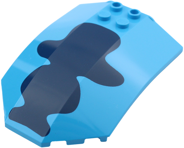 Windscreen 8 x 6 x 2 Curved Sloped Sides with Dark Blue Spot Pattern