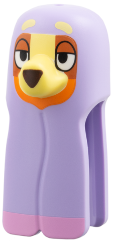 Minifigure, Head, Modified Shroud with Dog Nose, Bright Light Yellow Eyebrows and Muzzle, Orange and Dark Orange Face Pattern