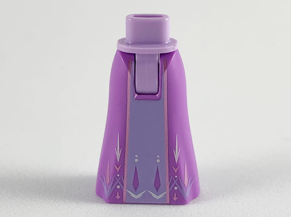 Mini Doll Hips and Skirt Full Length with Lavender Middle and Arendelle Pattern - Thick Hinge