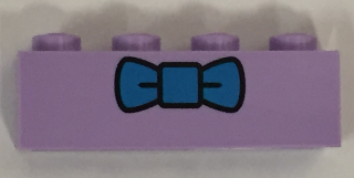 Brick 1 x 4 with Dark Azure Bow Tie Pattern (Krusty the Clown)