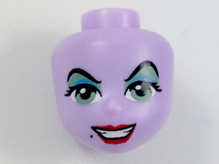 Mini Doll, Head Friends with Sand Green Eyes and Eye Shadow with Blue Highlight, Red Lips, Black Beauty Mark Pattern (Ursula)