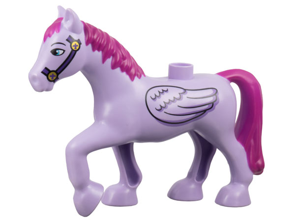 Duplo Horse with Wings, Magenta Mane and Tail Pattern