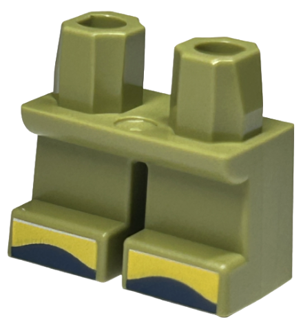 Legs Short with Yellow and Dark Blue Shoes Pattern