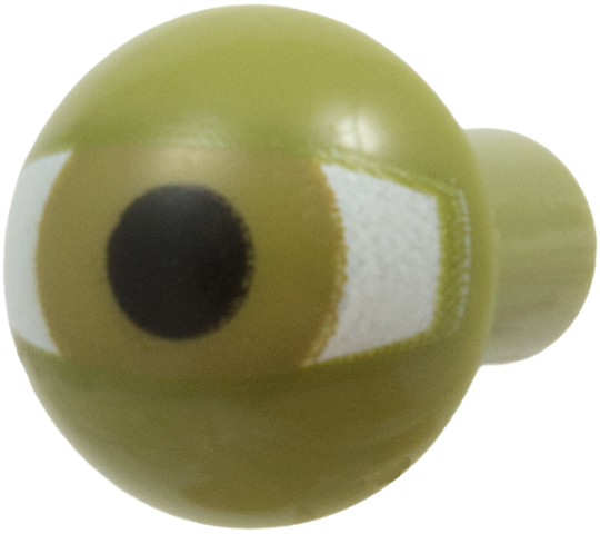 Bar   1L with Rounded End (Dome Top) with White Eye with Dark Tan Iris and Black Pupil Pattern (SW Yoda Eye)