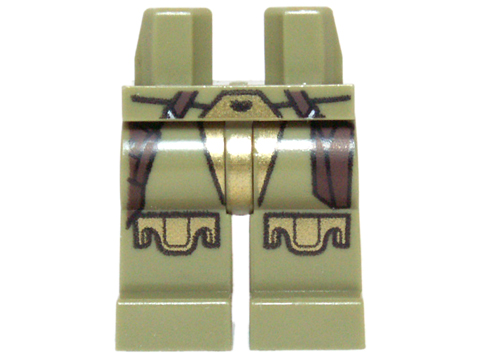 Hips and Legs with SW Gold Armor and Knee Pads and Dark Brown Straps Pattern