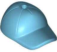 Minifigure, Headgear Cap - Short Curved Bill with Seams and Hole on Top