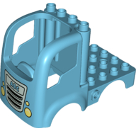 Duplo Car Body Truck 4 x 4 Flatbed with 4 Top Studs with Grille, Headlights, and 'ABC' Pattern