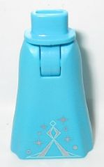 Mini Doll Hips and Skirt Full Length with Silver Pyramid Symbol, Stars and Dots Pattern - Thick Hinge