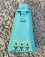 Mini Doll Hips and Skirt Full Length with 3 Large and 4 Small Flowers Pattern - Thick Hinge