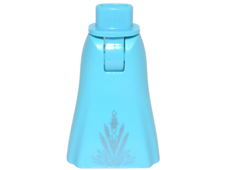 Mini Doll Hips and Skirt Full Length with Silver Ice Crystal Narrow Pattern - Thick Hinge