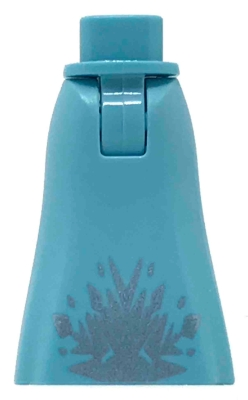 Mini Doll Hips and Skirt Full Length with Metallic Silver Ice Crystal Wide Pattern - Thick Hinge