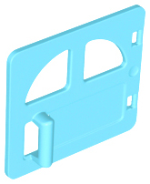 Duplo Door / Window Pane 1 x 4 x 3 with Two Rounded Panes and Handle