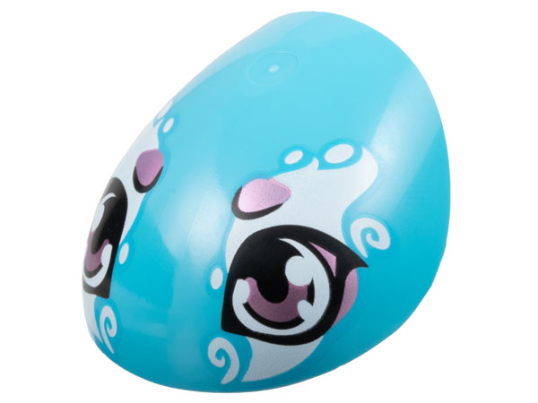 Large Figure Armor, Round, Smooth with Black and Metallic Pink Eyes and Spots and White Markings Pattern (Turtle Head)