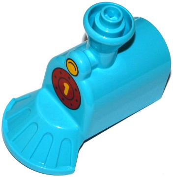 Duplo, Train Steam Engine Front with Cow Catcher with Yellow Headlight and Number 1 Pattern