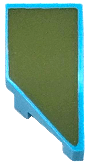 Wedge 2 x 1 x 2/3 Right with Olive Green Surface Pattern