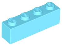 #3010-BRIGHT LIGHT BLUE-1 x 4 BRICK-25 PIECES LEGO NEW 