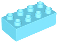 x1 Brique Brick 2x4 Medium Blue Bleu Clair LEGO DUPLO 3011 