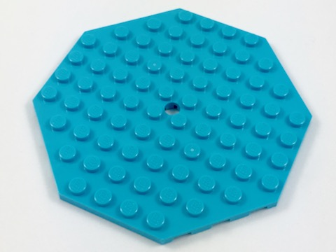 1x Plate Plaque Corner 10x10 Octagonal Hole 89523 Dark bluish gray/gris Lego 