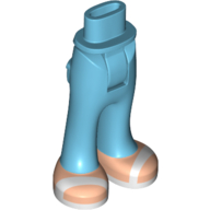 Mini Doll Hips and Trousers with Back Pockets with Light Nougat Feet and White Sandals Pattern - Thick Hinge