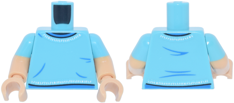 Medium azure shirt torso, medium tan arms and hands