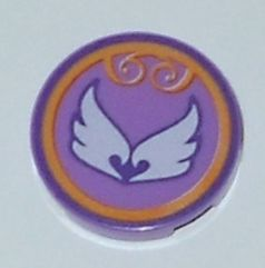 Tile, Round 2 x 2 with Bottom Stud Holder with Elves Wind Power Icon Pattern