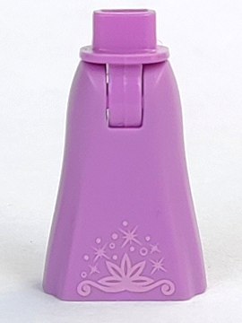 Mini Doll Hips and Skirt Full Length with Swirling Floral Design and Stardust Pattern - Thick Hinge