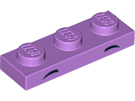 Plate 1 x 3 with 2 Small Black Arcs, Middle and Pointed Pattern (Unikitty Eyebrows)